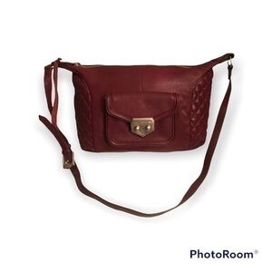 Aimee Kestenberg burgundy quilted leather shoulder bags